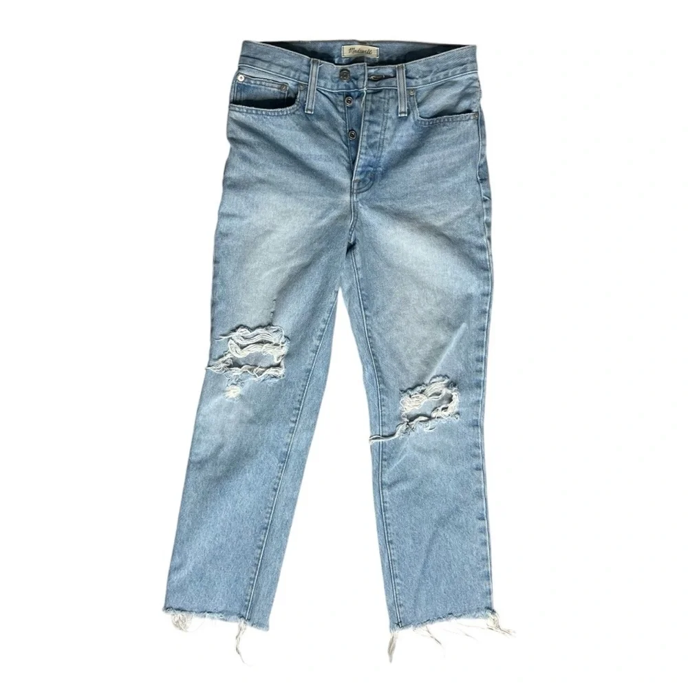 Madewell Classic Jean Straight Leg with Rips - Picture 3 of 10